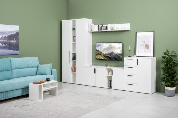 Стенка Эйр модульная, белый (Моби) в Арамиле - aramil.mebel-e96.ru