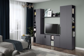 Стенка Эйр модульная, графит (Моби) в Арамиле - aramil.mebel-e96.ru