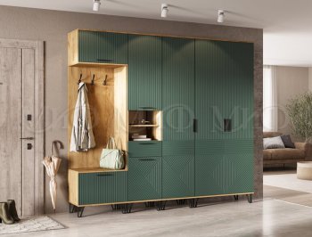 Прихожая Флэш модульная, крафт/грин(Миф) в Арамиле - aramil.mebel-e96.ru