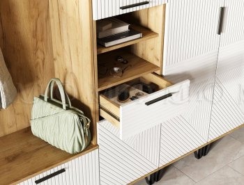 Прихожая Флэш модульная, крафт/белый (Миф) в Арамиле - aramil.mebel-e96.ru