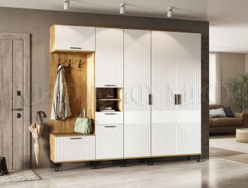 Прихожая Флэш модульная, крафт/белый (Миф) в Арамиле - aramil.mebel-e96.ru