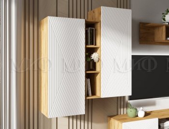 Стенка Флэш крафт/белый (Миф) в Арамиле - aramil.mebel-e96.ru
