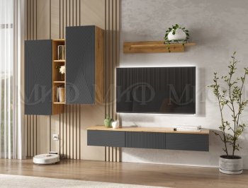 Стенка Флэш комп.2 крафт/графит (Миф) в Арамиле - aramil.mebel-e96.ru