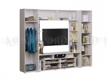 Стенка Гармония (2700) МДФ белый/белый глянец (Миф) в Арамиле - aramil.mebel-e96.ru