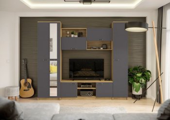 Стенка Герда крафт/графит (ИЦ) в Арамиле - aramil.mebel-e96.ru