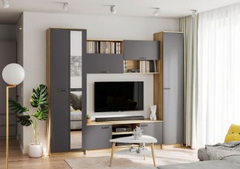 Стенка Герда крафт/графит (ИЦ) в Арамиле - aramil.mebel-e96.ru