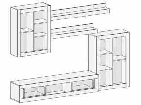 Гостиная Детройт 2 (Дуб сонома/Белый бриллиант) в Арамиле - aramil.mebel-e96.ru