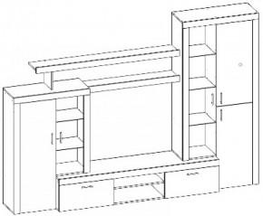 Гостиная Орландо композиция №3 шкаф 900 с полками в Арамиле - aramil.mebel-e96.ru