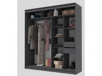 Шкаф-купе 2000 мм Гранд-1 ЛДСП, графит (Эра) в Арамиле - aramil.mebel-e96.ru