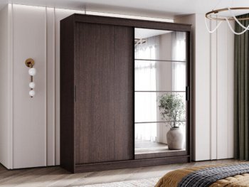 Шкаф-купе 2000 мм Гранд-1 ЛДСП/Зеркало, венге (Эра) в Арамиле - aramil.mebel-e96.ru