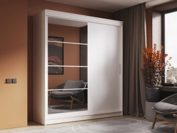 Шкаф-купе 2000 мм Гранд-1 ЛДСП/Зеркало, Белый (Эра) в Арамиле - aramil.mebel-e96.ru