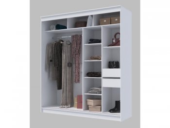 Шкаф-купе 2000 мм Гранд-1 зеркало/зеркало, белый (Эра) в Арамиле - aramil.mebel-e96.ru