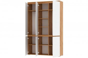 Шкаф 1350 мм 4С2ЗР с зерк. Гретта крафт золотой (Памир) в Арамиле - aramil.mebel-e96.ru
