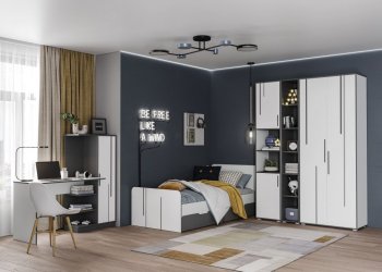 Шкаф для книг с дв. Грей УНИ (МЛК) в Арамиле - aramil.mebel-e96.ru