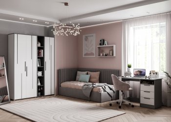 Набор детской мебели Грей модульный (МЛК) в Арамиле - aramil.mebel-e96.ru