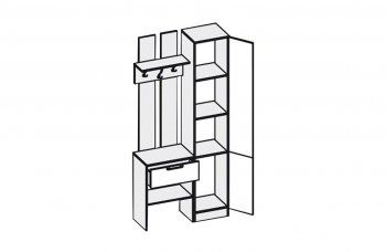 Прихожая Иннэс-3 бетон светлый/белый глянец (Диал) в Арамиле - aramil.mebel-e96.ru