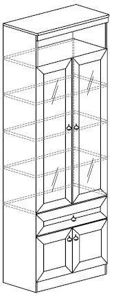 Шкаф для книг Инна 611 (Яна) в Арамиле - aramil.mebel-e96.ru