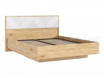 Кровать парящая с ПМ Ирис белый/дуб крафт (Миф) в Арамиле - aramil.mebel-e96.ru