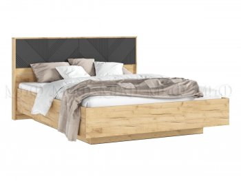Кровать парящая с ПМ Ирис графит/дуб крафт (Миф) в Арамиле - aramil.mebel-e96.ru