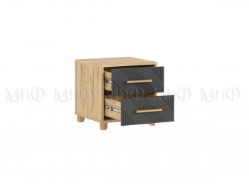 Тумба прикроватная Ирис крафт/графит, 2 шт (Миф) в Арамиле - aramil.mebel-e96.ru