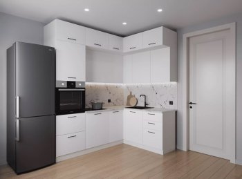 Кухонный гарнитур угловой Жемчуг 2200*1700 мм (Санвут) в Арамиле - aramil.mebel-e96.ru