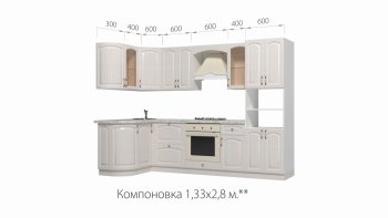 Кухонный гарнитур Кантри 1330*2800 мм в Арамиле - aramil.mebel-e96.ru