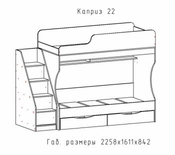 Кровать двухъярусная Каприз-22 (АстридМ) в Арамиле - aramil.mebel-e96.ru
