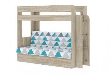 Кровать 2-х ярусная с диваном Карамель 75 сонома (NILS MINT) в Арамиле - aramil.mebel-e96.ru