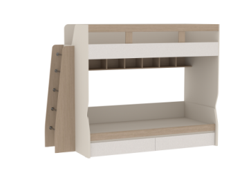 Кровать двухъярусная Каспер с прямой лестницей (СБК) в Арамиле - aramil.mebel-e96.ru
