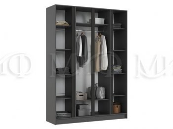 Шкаф 1600 мм 4-х створчатый Келвин графит  (Миф) в Арамиле - aramil.mebel-e96.ru