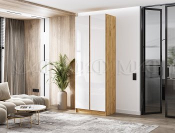 Шкаф 800 мм 2-х ств. Келвин крафт золотой/белый (Миф) в Арамиле - aramil.mebel-e96.ru