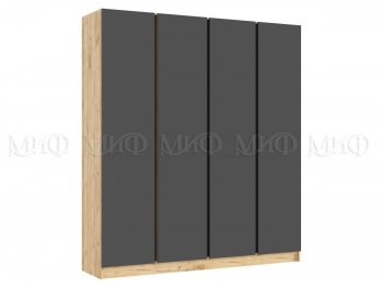 Шкаф 2000 мм 4-х ств. Келвин дуб золотой/графит (Миф) в Арамиле - aramil.mebel-e96.ru