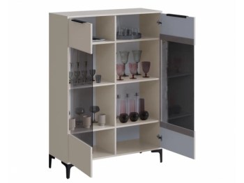 Шкаф со стеклом Кимберли кашемир (Handis) в Арамиле - aramil.mebel-e96.ru