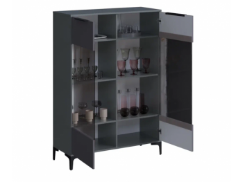 Шкаф со стеклом Кимберли графит (Handis) в Арамиле - aramil.mebel-e96.ru