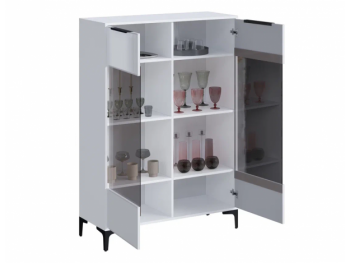 Шкаф со стеклом Кимберли белый (Handis) в Арамиле - aramil.mebel-e96.ru