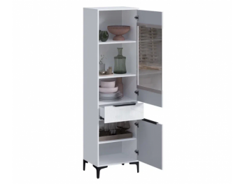 Пенал 550 мм со стеклом Кимберли белый (Handis) в Арамиле - aramil.mebel-e96.ru