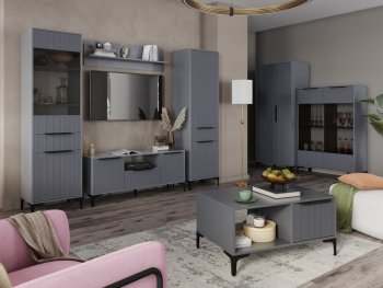 Стенка Кимберли графит, модульная (Handis) в Арамиле - aramil.mebel-e96.ru