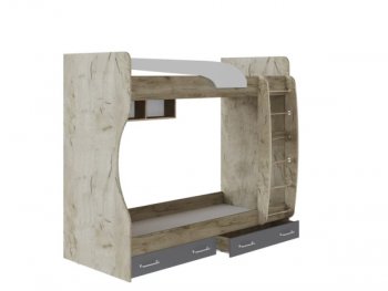 Кровать двухъярусная Колибри Лофт крафт серый (Текс) в Арамиле - aramil.mebel-e96.ru
