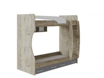 Кровать двухъярусная Колибри Лофт крафт серый (Текс) в Арамиле - aramil.mebel-e96.ru