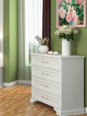 Комод 4 ящ  ГРАЦИЯ (лак) Белый / Белый (БМ) в Арамиле - aramil.mebel-e96.ru