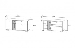 Комод ЛАНС К101, Дуб бунратти белый/Белый (ДСВ) в Арамиле - aramil.mebel-e96.ru