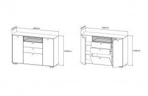 Комод ЛАНС К303, Дуб бунратти, белый/Белый (ДСВ) в Арамиле - aramil.mebel-e96.ru