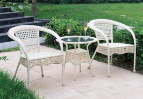 Комплект садовой мебели (стул RC16/стол RT 206) бело-бежевый в Арамиле - aramil.mebel-e96.ru