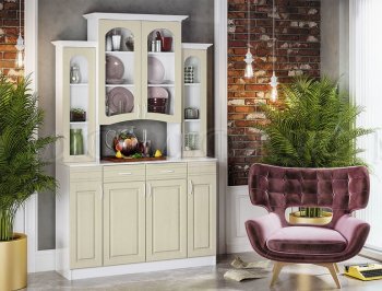 Буфет Констанция 4-х створчатый Фисташковый (Миф) в Арамиле - aramil.mebel-e96.ru