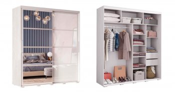 Шкаф-купе Крафт-6 белый гладкий 2000 мм (БТС) в Арамиле - aramil.mebel-e96.ru