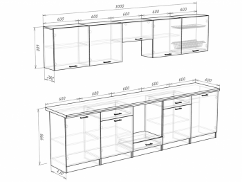 Кухонный гарнитур 3000 мм Кремона фисташка (Росток) в Арамиле - aramil.mebel-e96.ru