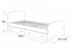 Кровать-6 одинарная с 2-мя ящиками (800*2000) в Арамиле - aramil.mebel-e96.ru