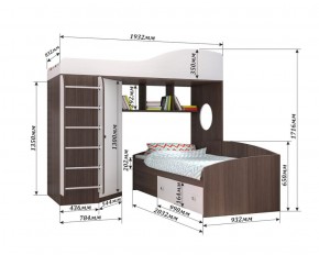 Кровать-чердак Кадет 2 с металлической лестницей в Арамиле - aramil.mebel-e96.ru