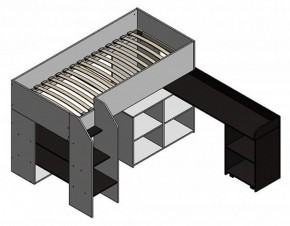 Кровать-чердак Теремок-2 Дуб молочный/Розовый в Арамиле - aramil.mebel-e96.ru