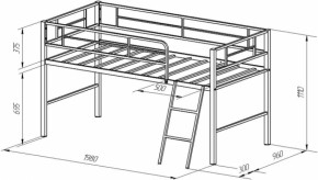 Кровать-чердак Севилья-Я-Мини (Дуб Молочный) в Арамиле - aramil.mebel-e96.ru